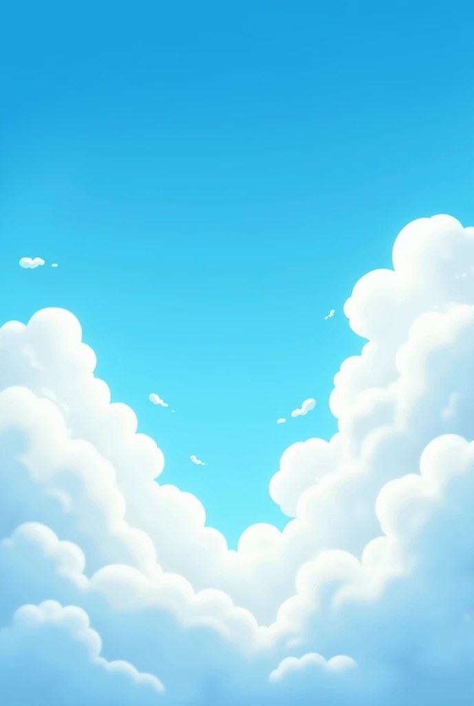Cartoon of a clear sky with clouds