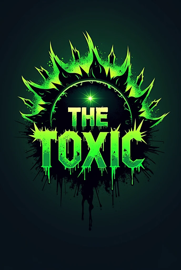 Generate a circle shape logo of a team named "THE TOXIC ". And the logo looks dangerous .
Ensure that the name should be shown in logo