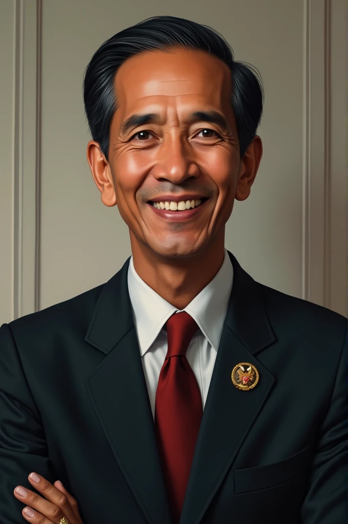 "(President indonesia Jokowi eating a banana)"