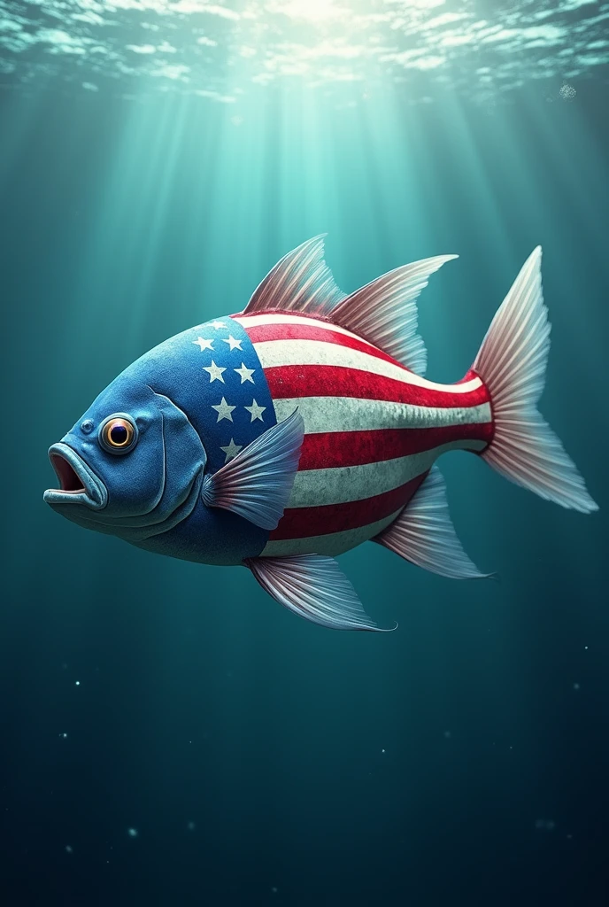 America flag on fish 