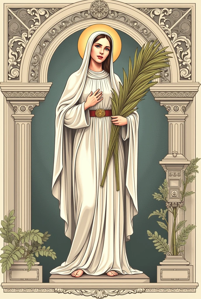 Image of Saint Barbara drawn in 2D