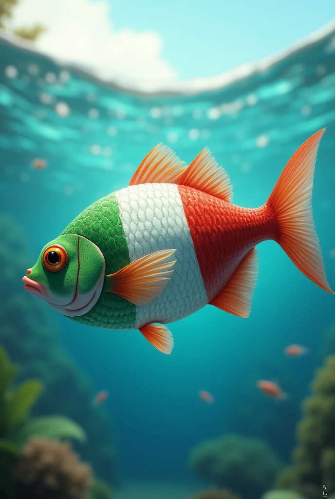 Italy flag on fish