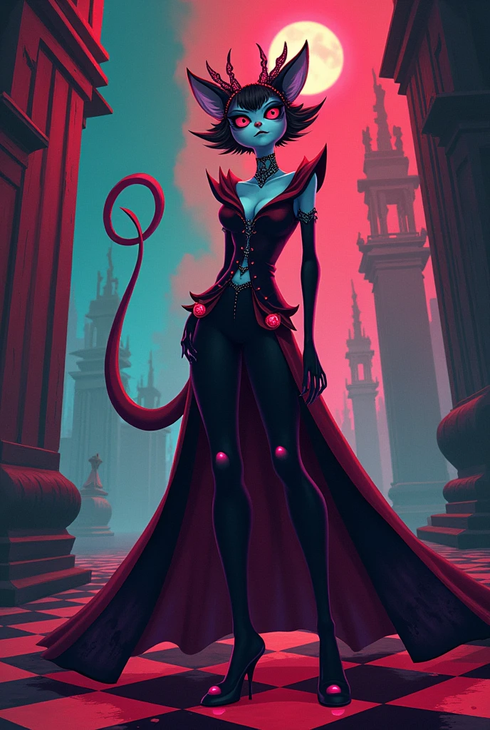 Create a character with the art style of hazbin hotel