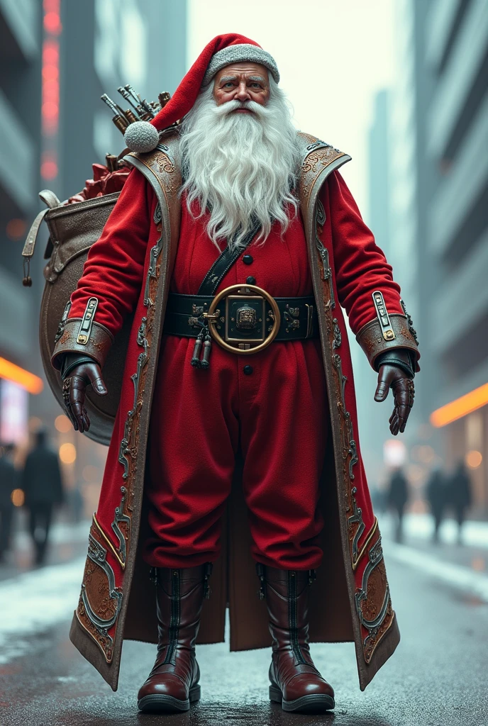 santa claus with futuristic clothes
