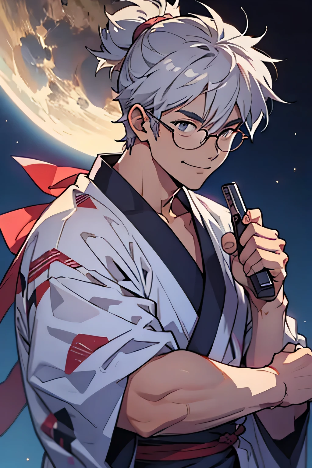 score up_9,score up_8,score up_7,source_japan anime,masterpiece,best quality,super fine illustration,super detailed,retro,8k,(lora:0.7),BREAK male,old,glasses,yukata,Gray Hair,cool cool cool,sharp eyes,little smile,BREAK perfect face,perfect body,perfect hands,BREAK holding_handgun:1.3,BREAK night sky,detailed background,beautiful background,