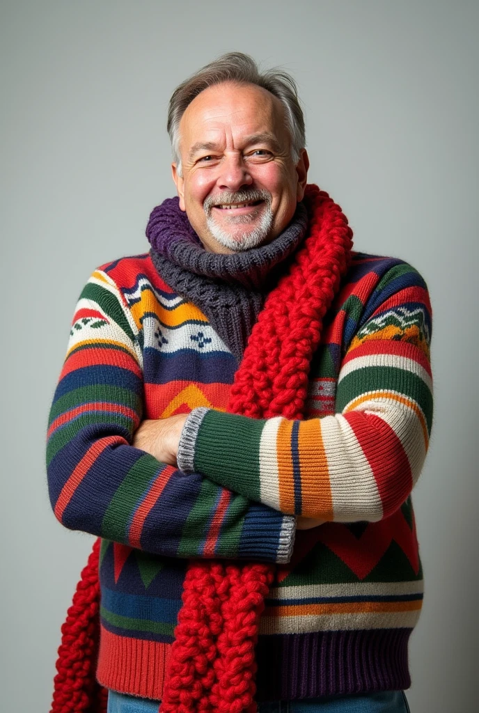 Man with 5 sweaters