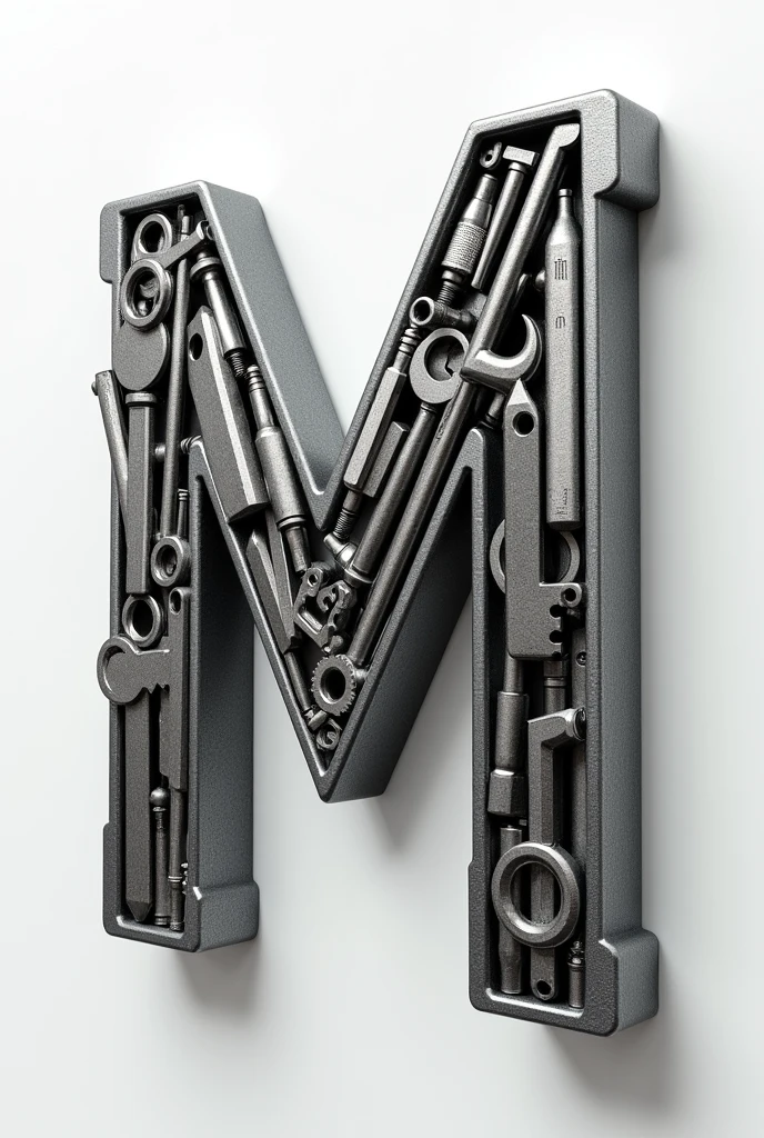 draw an M with workshop keys, 3D drawing