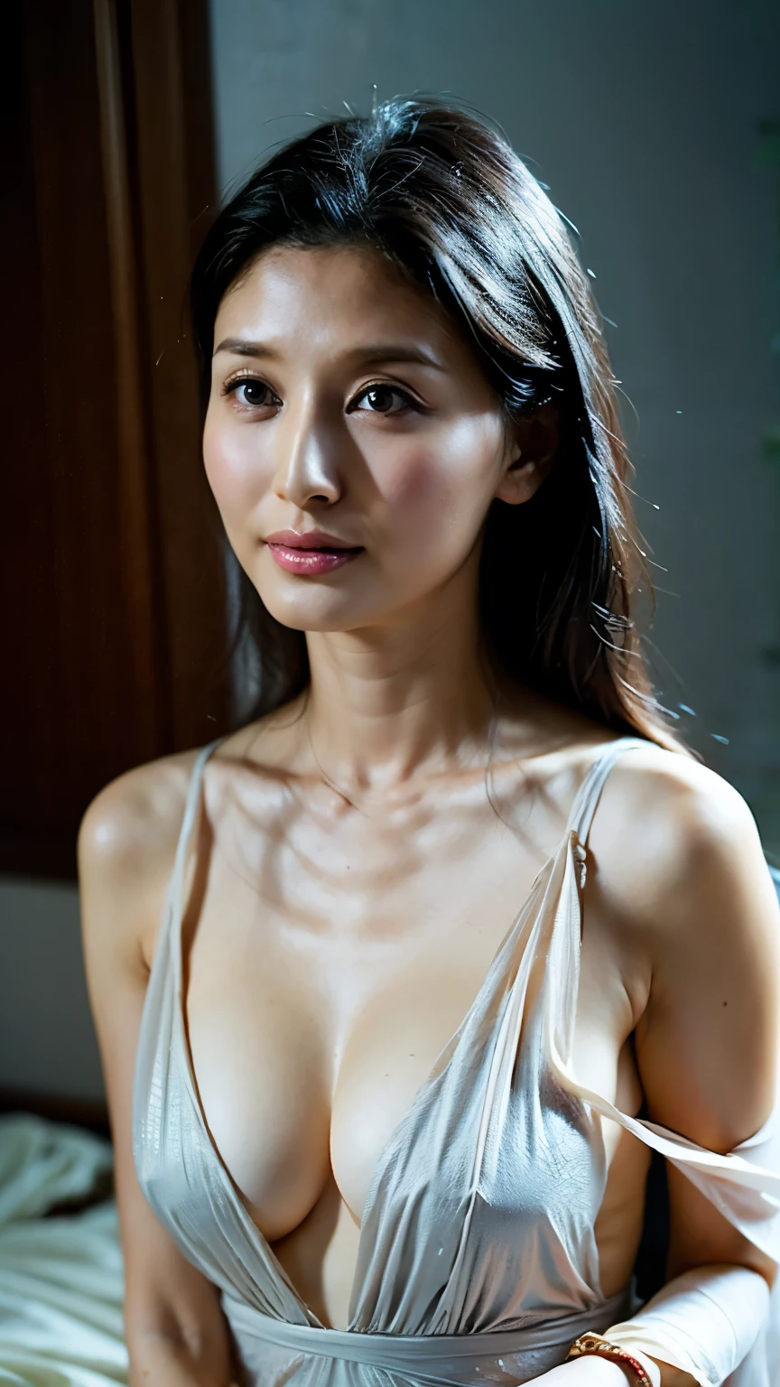 "Skeleton Knight reinterpreted as the ultimate Japanese beauty, While retaining important skeletal features. She is slender, Smooth and graceful, Pale skin that subtly highlights the bone structure, Adds a mysterious and enchanting charm. Her big, Almond-shaped eyes have a soft glow, Mysterious Light, Reflects both purity and ancient wisdom, Surrounded by a long frame, Silky black hair flows down her back、There are faint bone-like veins.。.
She is elegant, Her pale skin and beautiful silver mesh swimsuit, Decorated with delicate patterns reminiscent of bones and traditional Japanese motifs, While still maintaining a connection to her undead origins.、Tailored to accentuate her natural beauty。, Exquisite details create an atmosphere of both elegance and strength..
Her expression is calm and serene, With a gentle smile that exudes confidence and grace. Despite her skeletal features, She exudes an aura of timeless beauty and strength., Embodying the perfect blend of fearsome strength and delicate femininity.
The background is a tranquil, A moonlit beach with gentle waves lapping gently on the shore, The sky is colored in the soft hues of dusk. This tranquil setting enhances her otherworldly presence., The ultimate fusion of the iconic features of the skeleton knight and the elegance of a beautiful Japanese girl.."