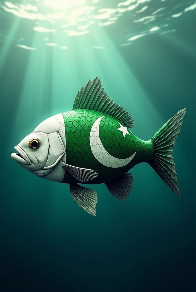 Pakistan flag on fish 