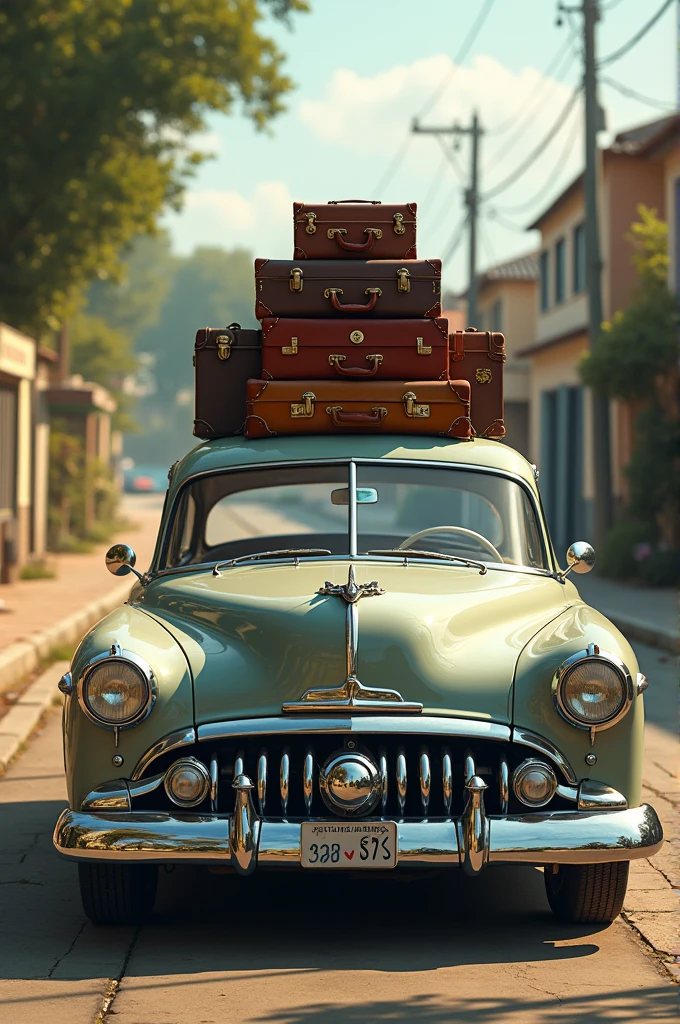 Car with suitcases 