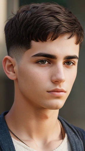 A young Judaea man with short hair focus on the face