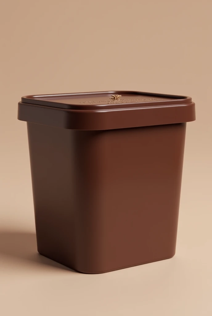 Image of a rectangular 1 litre chocolate ice cream tub with lid