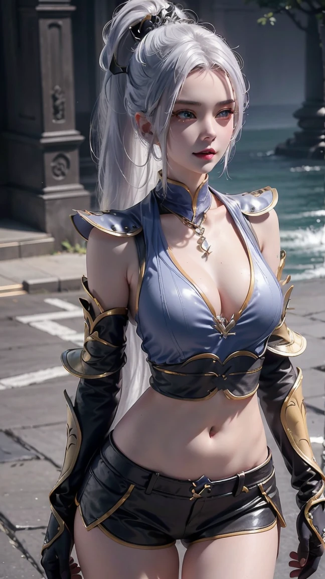 ((best quality, 8k, masterpiece:1.3)), The essential: 1.2, Perfect body beauty: 1.4, Hips: 1.2, ((Layered Hairstyle, Chest: 1.2)), (Wet clothes: 1.1), (rain, street:1.3), tube top dress: 1.1, Highly detailed face and skin texture, Squinting, Double eyelids, 美White skin, Long hair, (shut up: 1.3), Smiling white-haired girl, High Ponytail Hairstyle, Sports Tops, Oversized bust, Succubus, (((Succubus tattoo on lower abdomen))), Transparent Super Skinny Low Rise Bow Pants, (((ultra-low waist))), Full body image, sexly girl, sexly, Happy laughter, Shy, (((Showing belly))), Express, There is a heart in the eyes, (Detailed drawing of eyes), sexly Long legs, Thin waist, Sweat is running down my waist, (Showing belly), ((Succubus tattoo extreme detail portrayal))), Wings of Ice and Fire, Front squat, Dark lock method, 2D Blush, crazy, MONSTER Girl, toy doll, fangs, Large target, Pink Hair, Asymmetrical bangs, Transparent clothes, Hands on thighs, Look away, 8k resolution, Missionary, Raise an eyebrow, Shiny hair, Flower head, Wristband, White hair bandage、Close-up of Miss wearing white mask, Beautiful character painting, Guweiz, Gurwitz-style artwork, White-haired god, author:Yang Jie, Epic and beautiful character art, Stunning character art, author:Fan Qi, by Wuzhun Shifan, pixiv art station street Guweiz, Single ponytail, insult, High Ponytail, Tall and big, Long legs, (Sleeveless lace shirt), (shorts), (Striped )), ((Striped )), Walk, elegant, dignified, Miss, Beautiful curves, sweet smile, Strong sense of detail and layering, rich and Farbeful, Has a unique texture, rich and rich and Farbeful, Farbe, vivid, design art, 16K, Ultra Detailed, {{illustration}}, {Extremely refined}, {Exquisite surface treatment}, Ultra Detailed, Exquisite and shining eyes, {{Movie Lighting}}, Extreme lighting effects, model: Realism, CFG size: 12, Laura: Bright texture (1.35), high quality, masterpiece, Exquisite facial features, Delicate hair depiction, Detailed depiction of the eyes, master