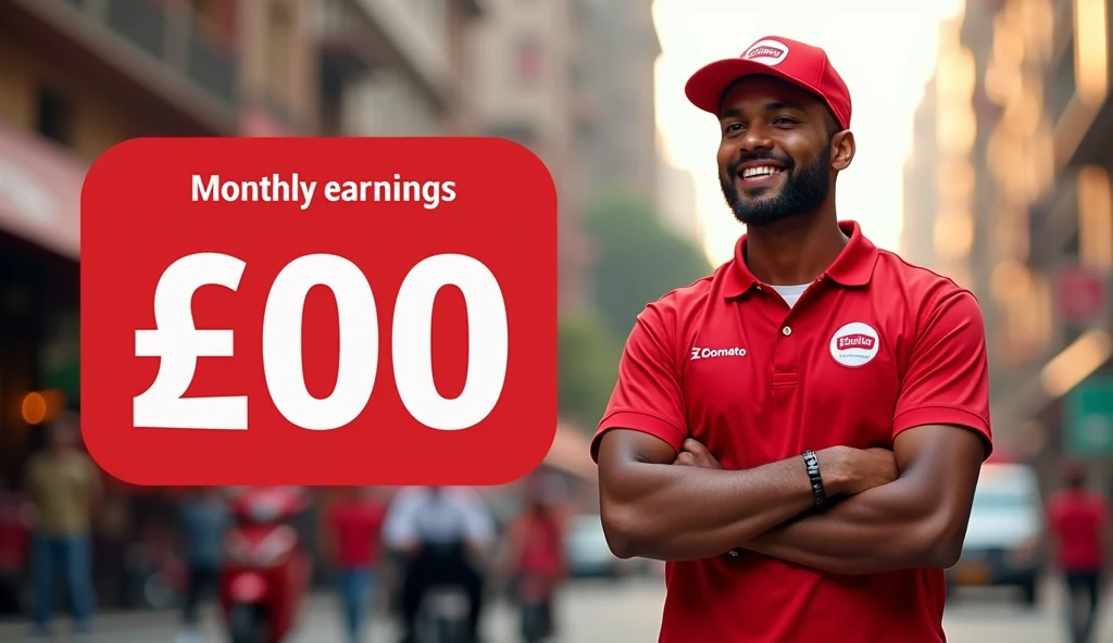 Create thambnail for you tube channel.my thambnail must be vlog channel.and this channel zomato rider earning 35000 rs. In month in 30 days.this main part in this thumbnail.