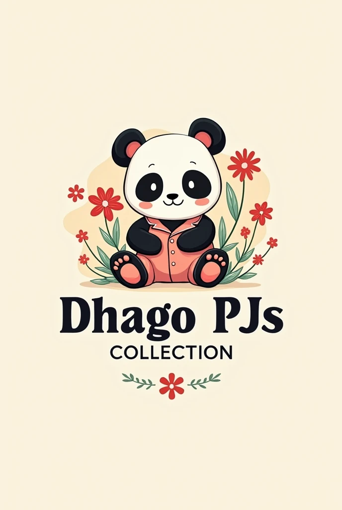 My brand name is dhago PJs collection so create a logo it should be colorful there should be thread flowers and a mascot that will be panda wearing a cute pjs set and bit vintage look will be appreciated