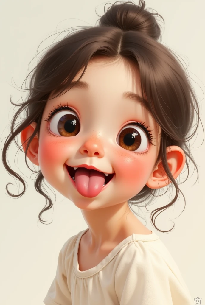 Cute girl sticking out her tongue