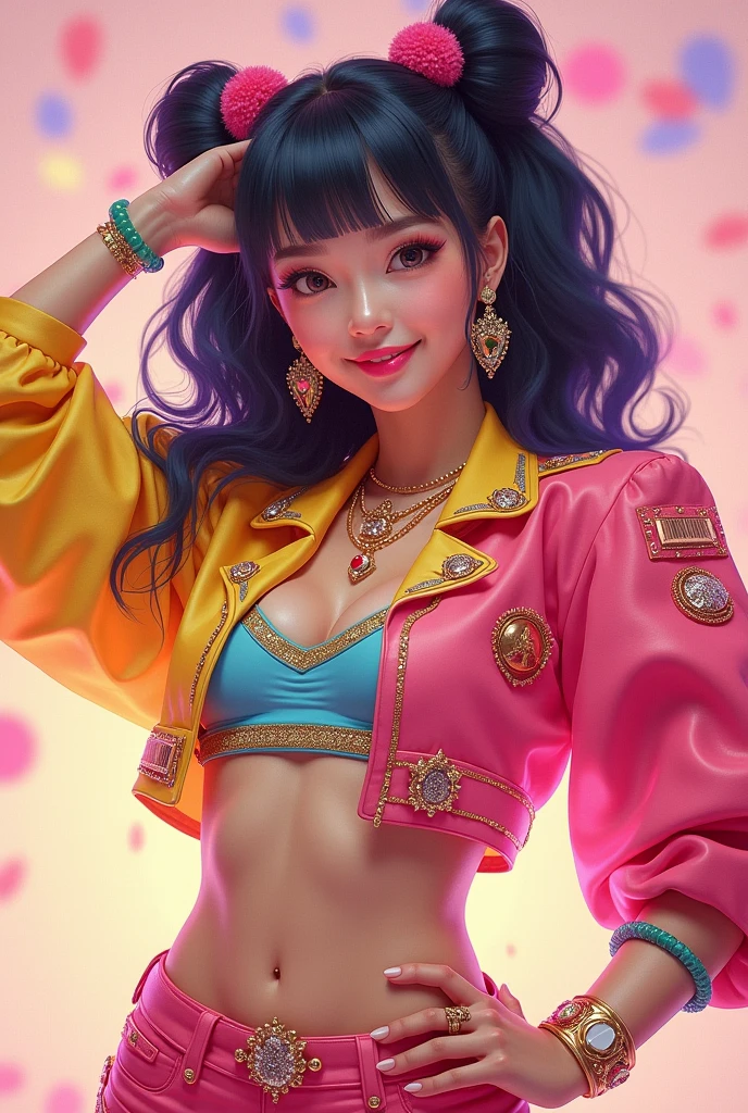 nice!
Make her hair a little fluffier and dress her in an idol outfit.!