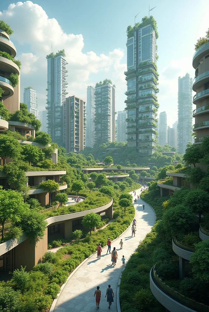 Make a sustainable city with text saying sustainable city project