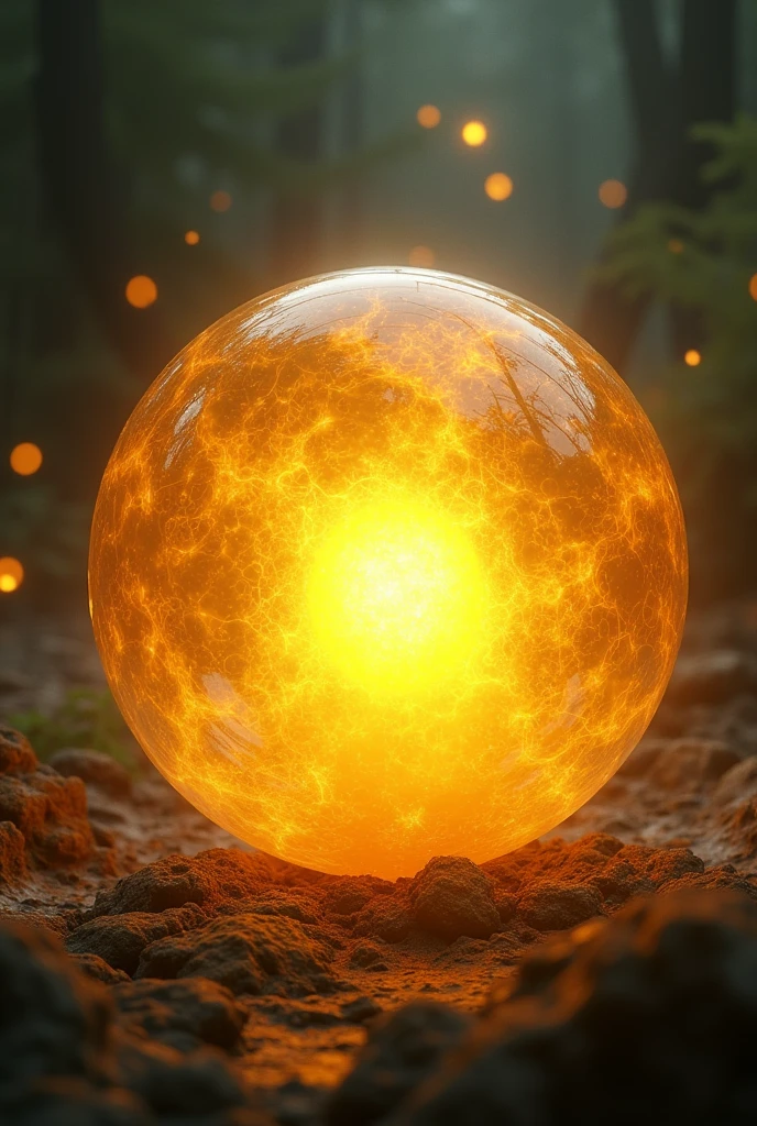 one ball decoration luminous yellow nucleus background magic