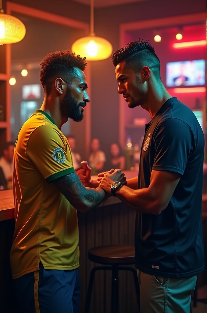 Create neymar in a bar with cr7