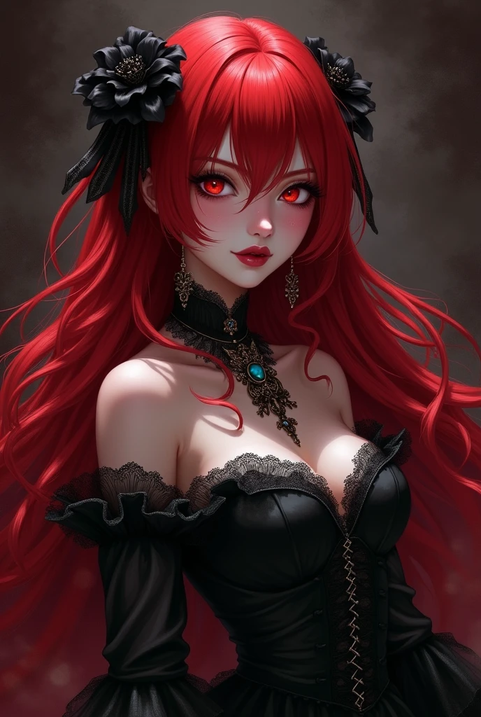 masterpiece, best_quality, 1girl, solo, (goth:1.2), remilia scarlet,