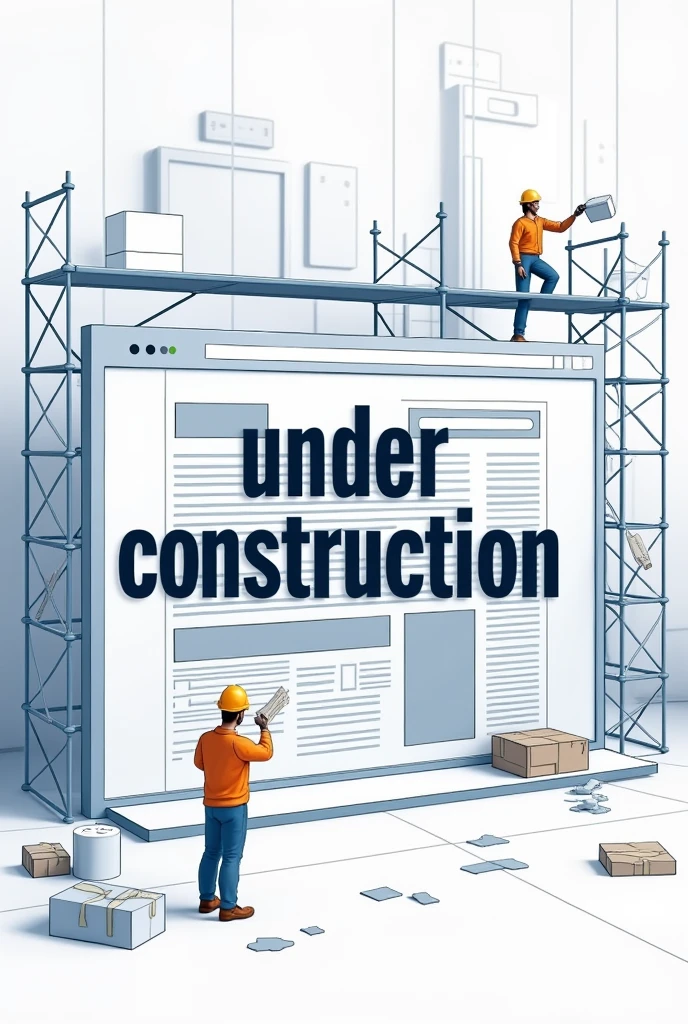 image of page under construction with text in the center "Under construction"