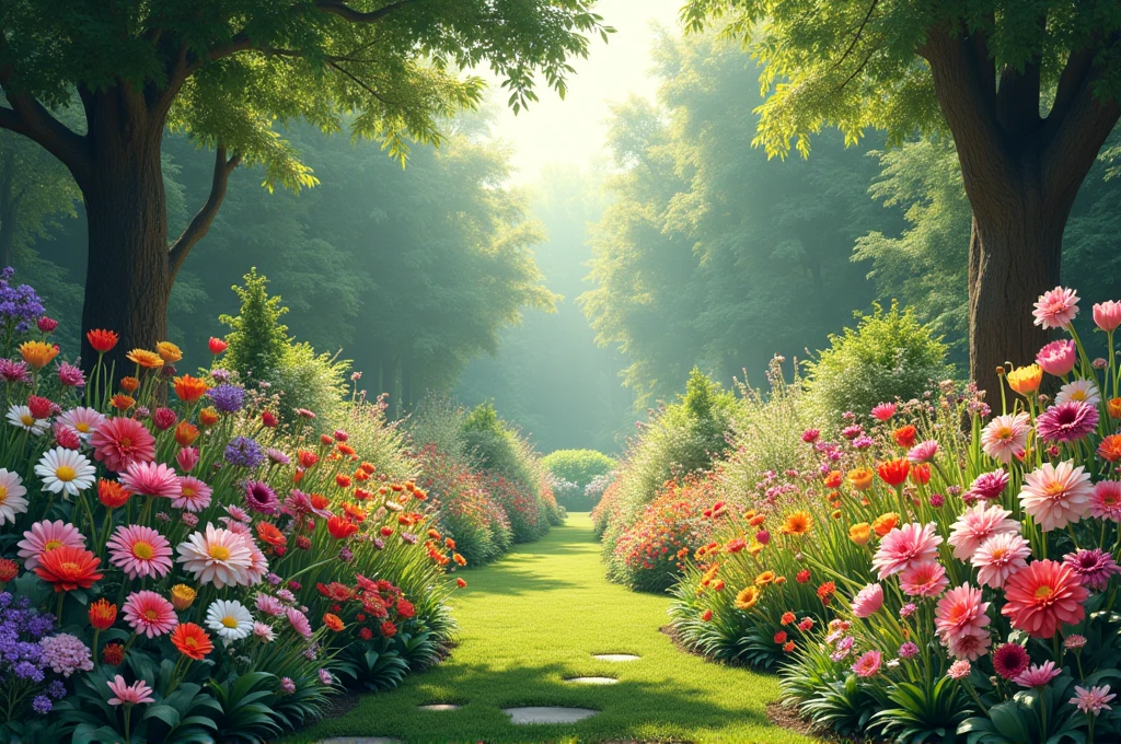 photo backdrop garden flowers without people
