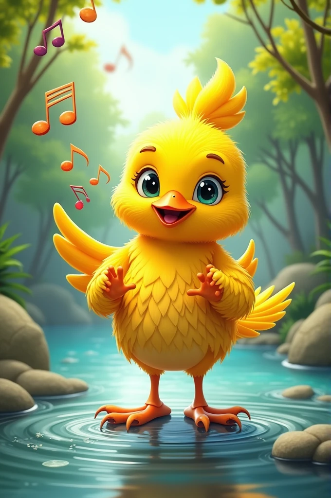transform the river canary into a musical instrument mascot