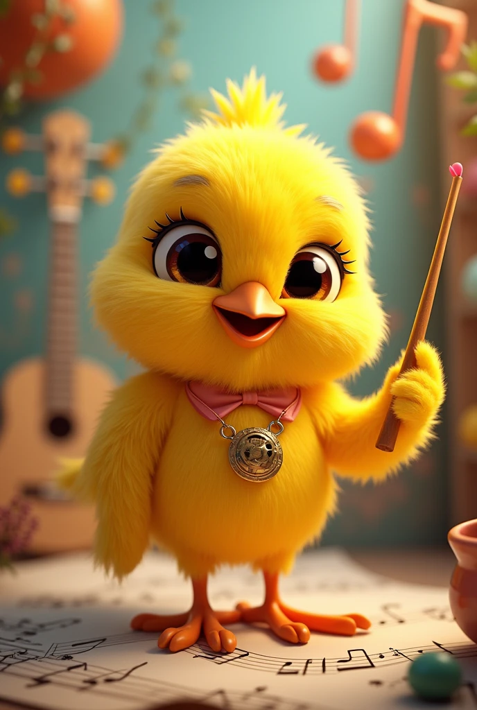 transform the canary from the movie into a musical instrument mascot