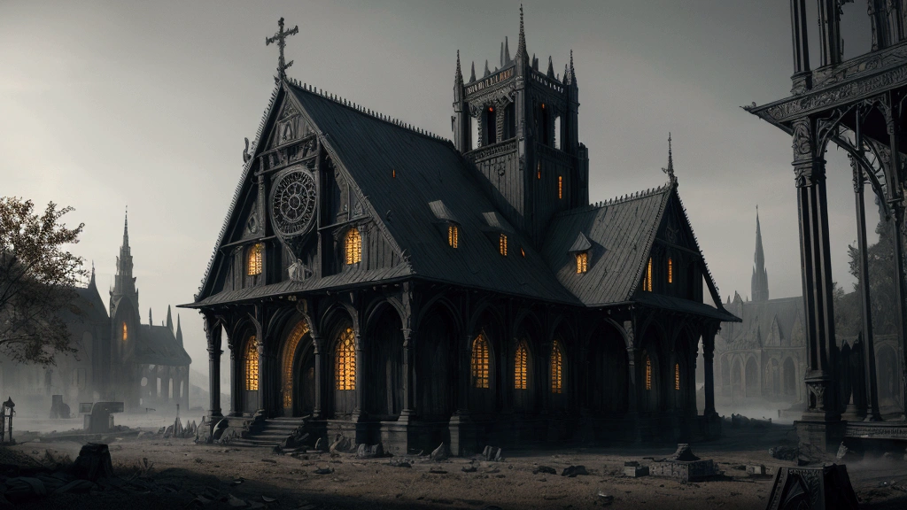 Hyper realism, photorealism, structures complexes, ultra precise details, Volumetric light, witchcraft, curses, dystopian terror atmosphere, a Teutonic knight