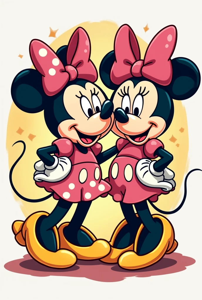 Friendship logo written "PINKY NUGGET" and "We are Savages" with Minnie Mouse two friends cartoon