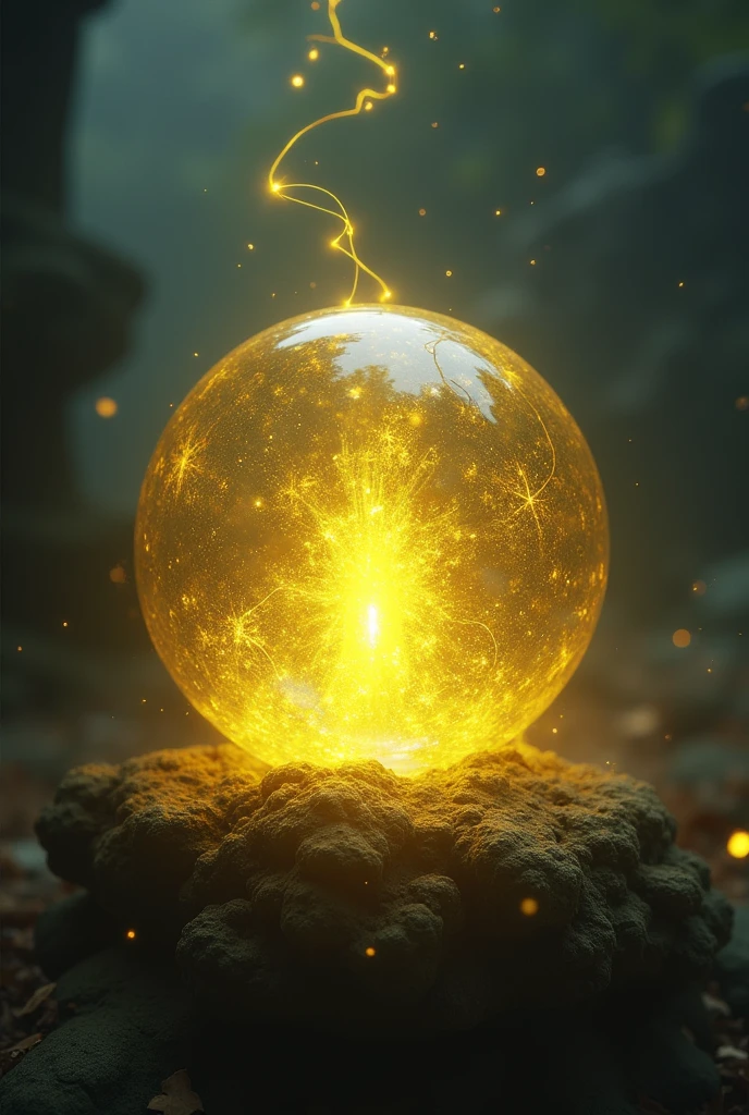 one sphere decoration luminous yellow core magic aura