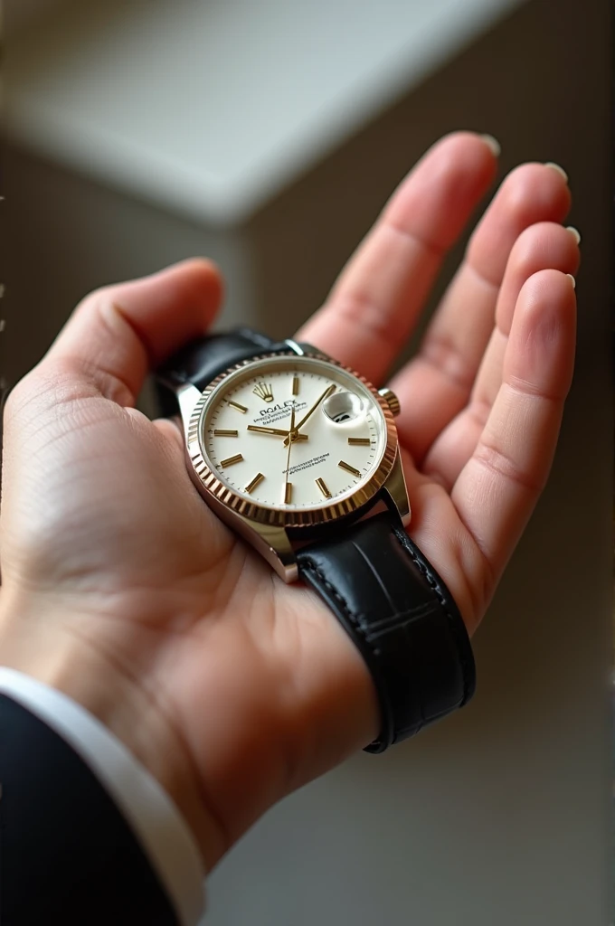 A rolex watch in hand