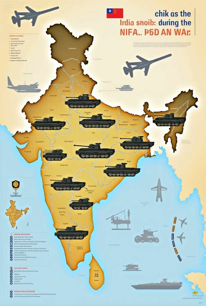 Military used by India during the sino war in pie chart/graph