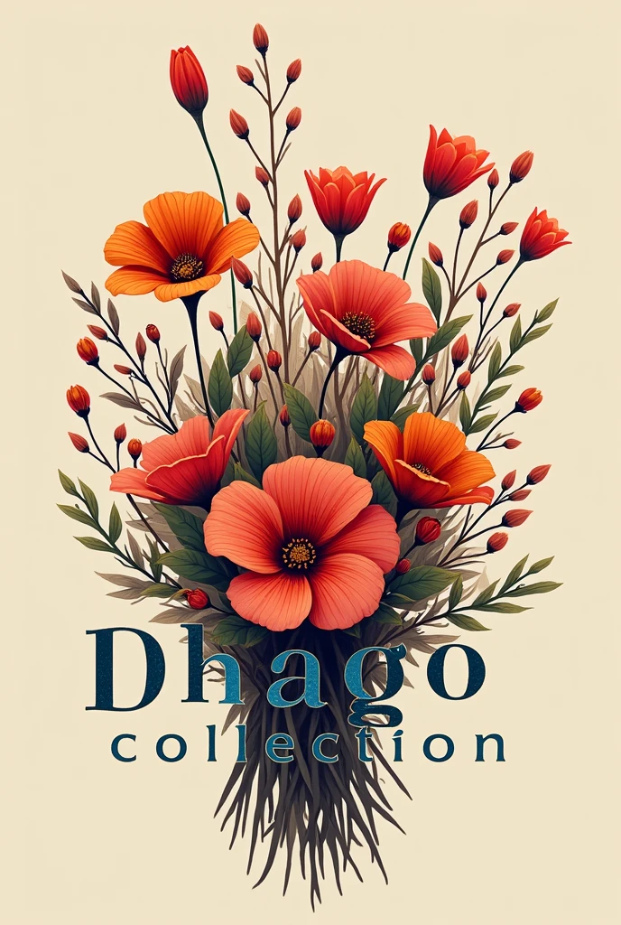 My brand name is dhago collection so create a logo it should be colorful there should be thread and flowers and brand name in logo