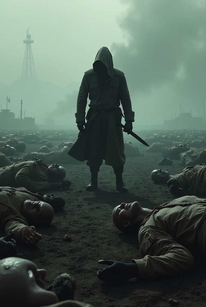 War with lot of dead bodies and me having a knife to suicide myself