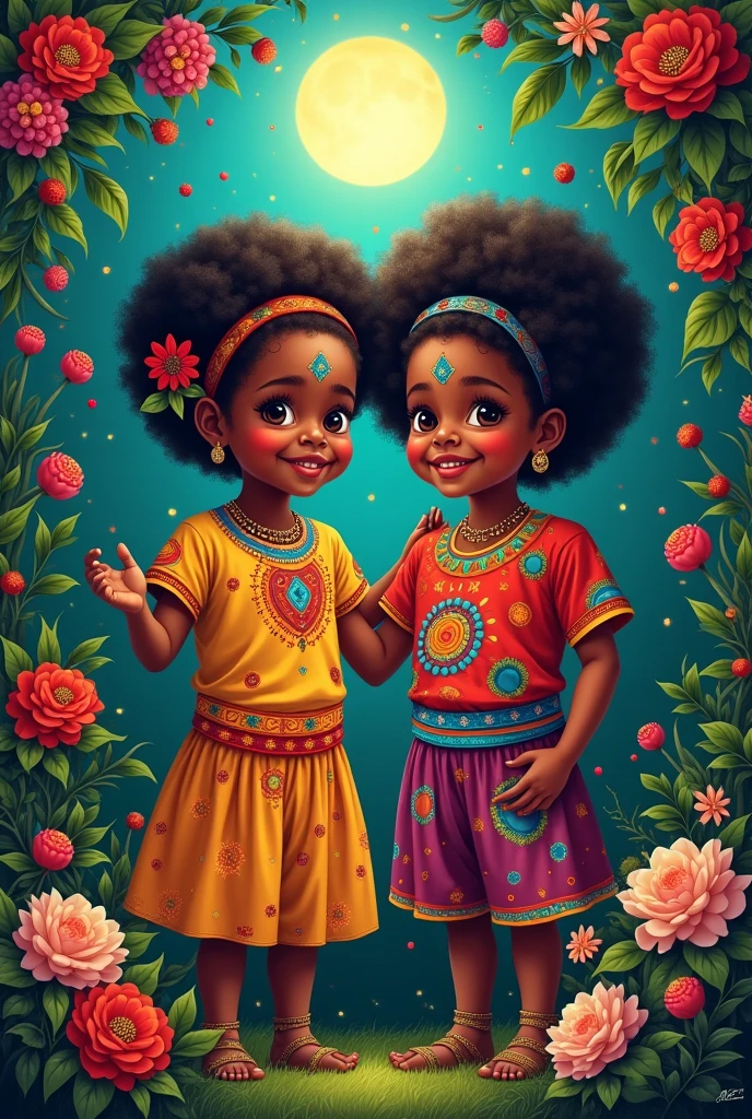 Cosme and Damião being children, with Umbanda eres