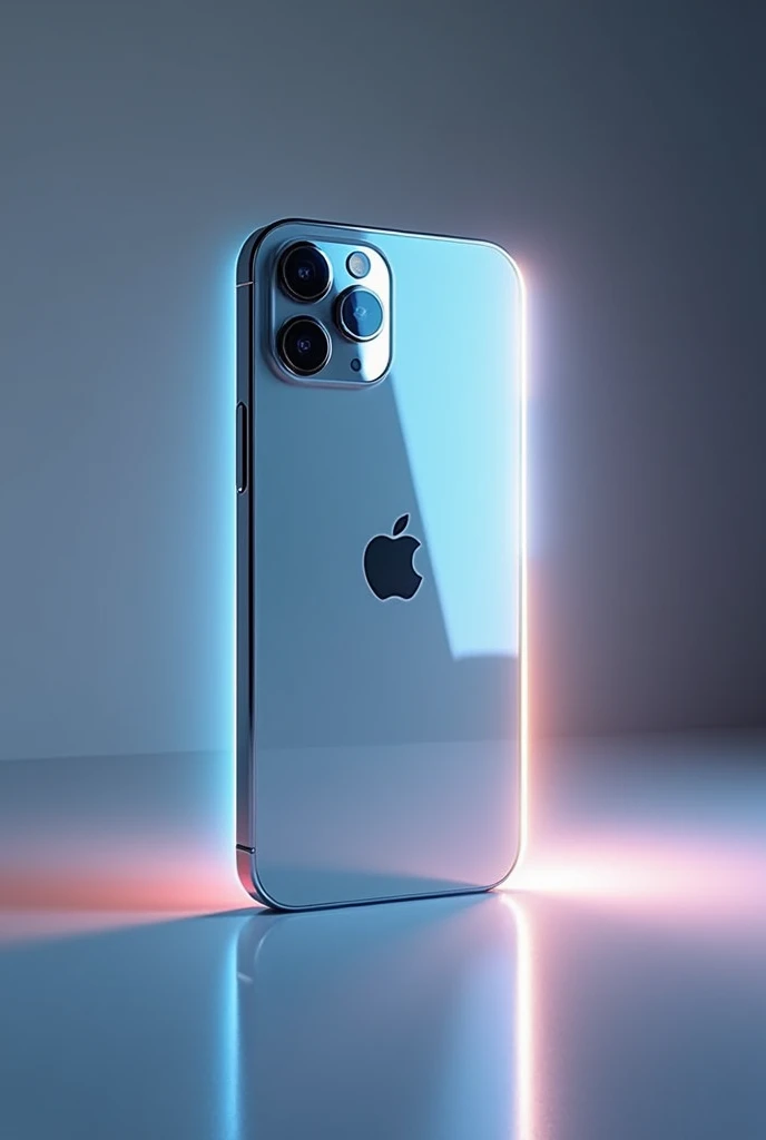 A modern iPhone (latest model) being highlighted against a sleek, minimalist background. The iPhone is glowing or has a radiant light around it, symbolizing its global dominance in the smartphone market.