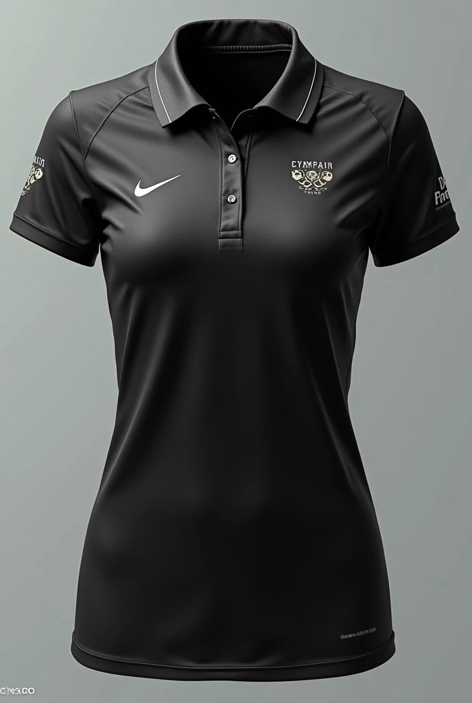 Women's black and grey olympics polo shirt ps