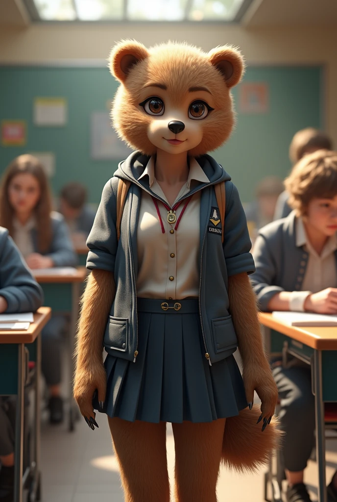 Bear tits female student