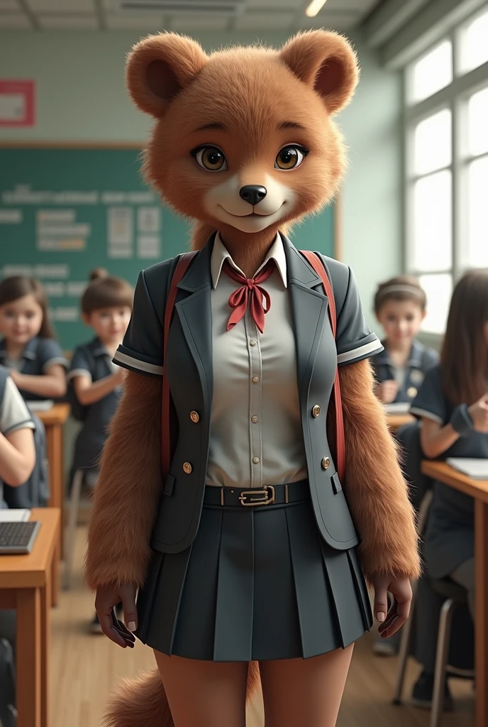Bear tits female student