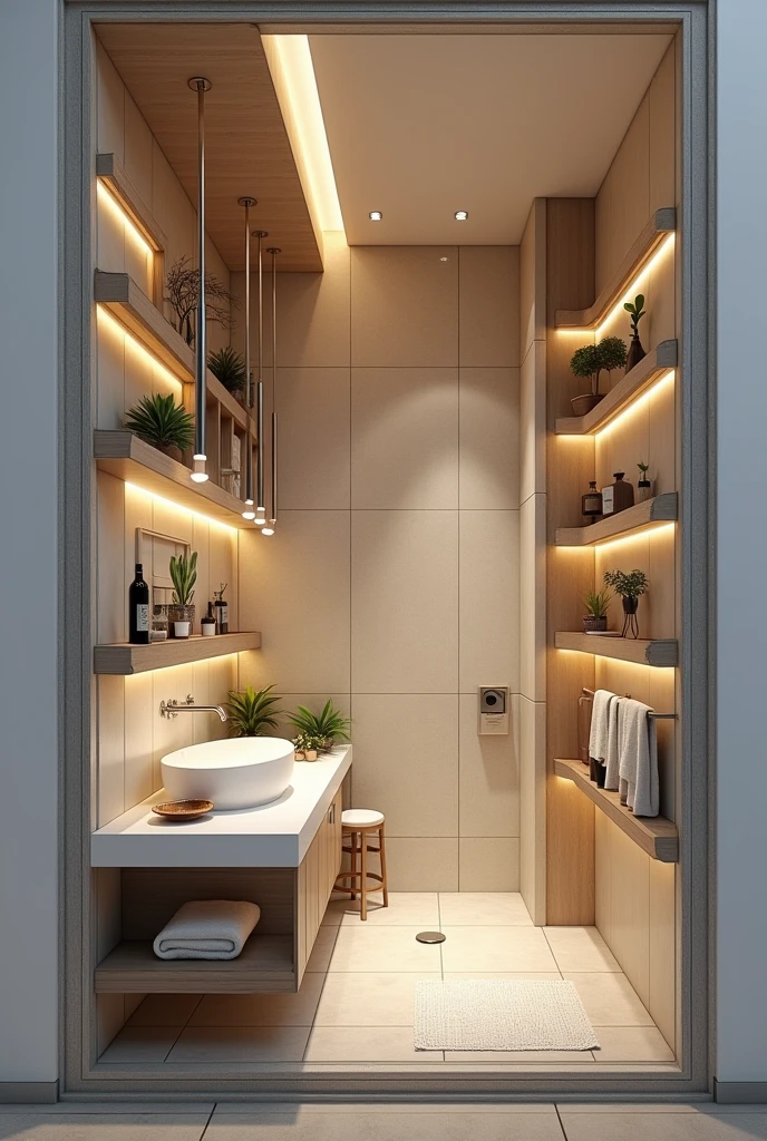 a cross section of a bathroom


