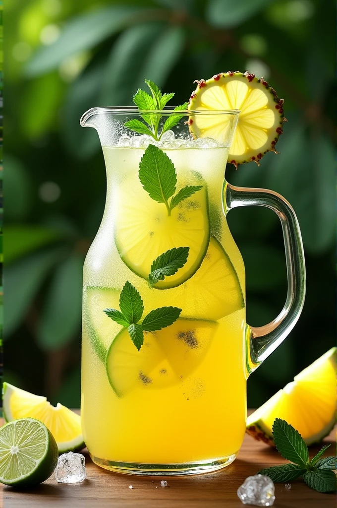 Create a 1-liter pitcher of pineapple mojito 