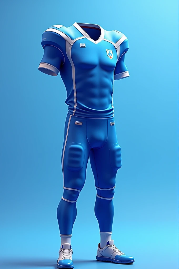 
create for me an image of a football uniform with the colors blue and white