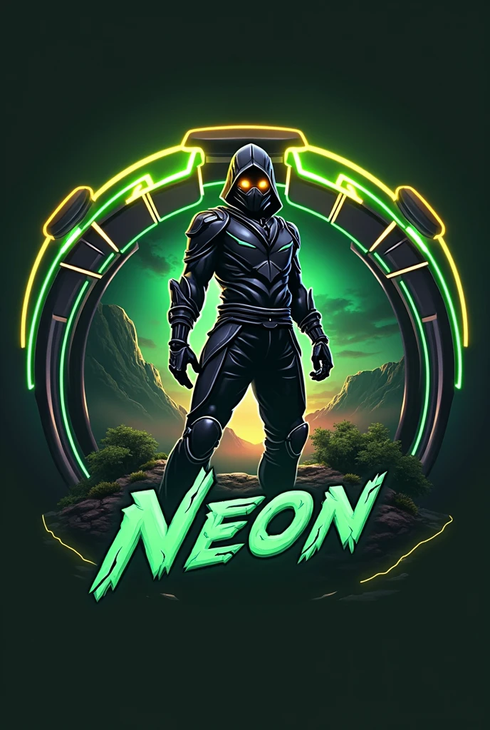 PROMPT This is a gaming logo that features the name "TITAN NEON" in a futuristic font and a golden color. and ninja Anime avtar, The logo also has a stylized controller icon and a logo in the background. The logo is designed to be attractive and eye-catching, and to appeal to gaming enthusiasts 8k