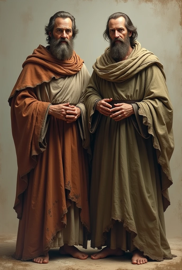 twins, with old clothes. Cosmas and Damian