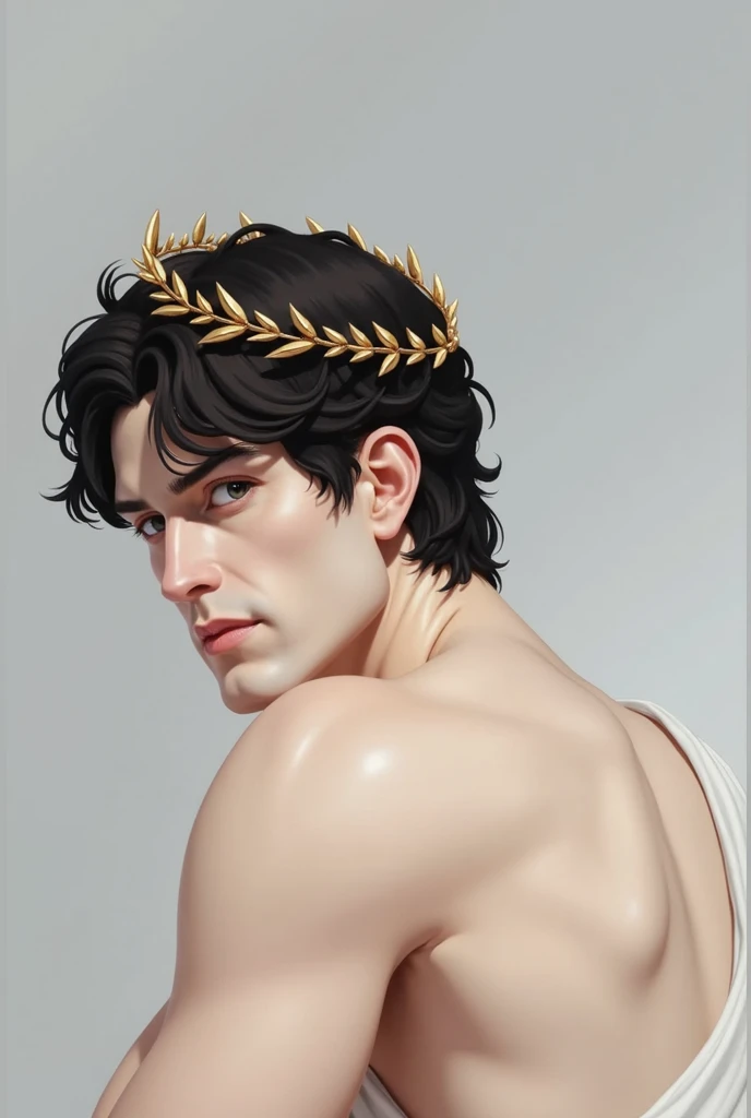 same as in the picture. man. golden laurel wreath on the head