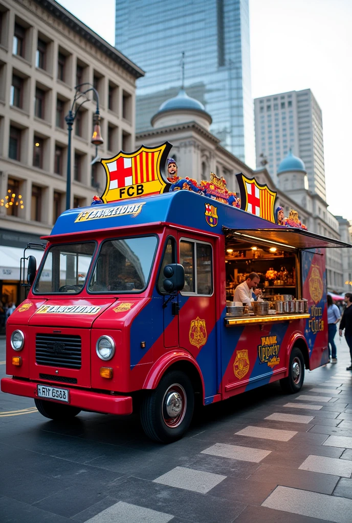 Fc Barcelona theme food truck