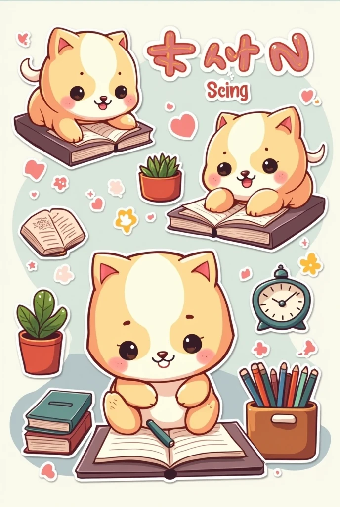 show me cute sticker 12 image about study 