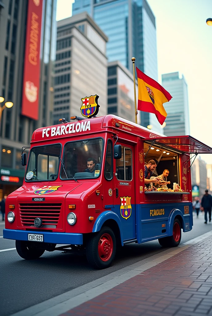 Fc Barcelona theme food truck 